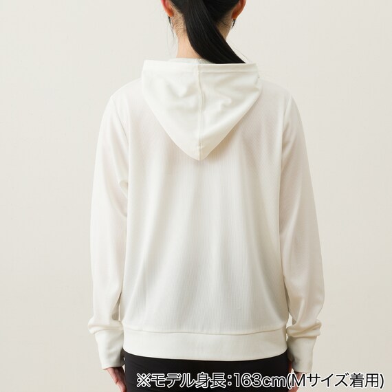 WOMENS UVカットメッシュパーカー(クール ne WH M) 6枚目画像