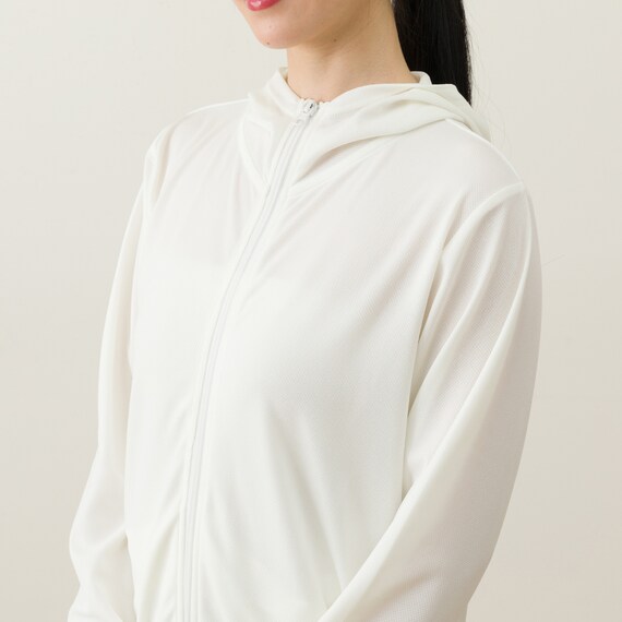 WOMENS UVカットメッシュパーカー(クール ne WH M) 7枚目画像