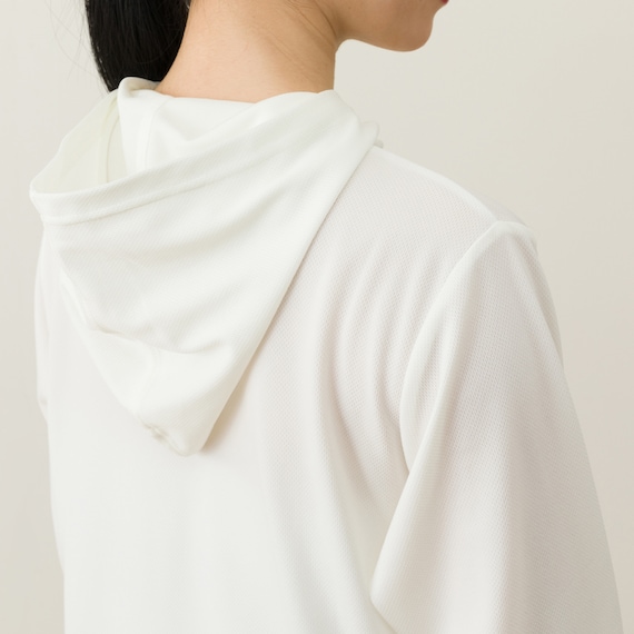 WOMENS UVカットメッシュパーカー(クール ne WH M) 11枚目画像