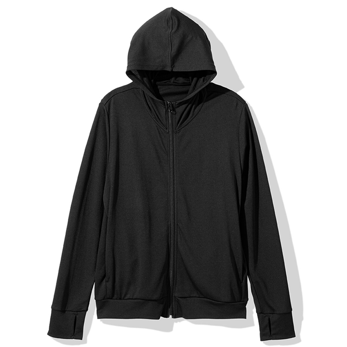 【美品】elu. UVcut パーカー 黒 美品】elu. UVcut パーカー 黒 トップス
