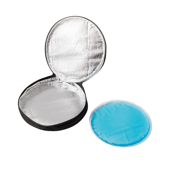 固まりにくい保冷剤付き円形ポーチ(ne BK) 1枚目画像