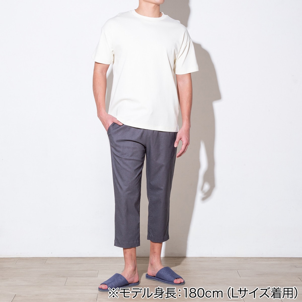 Pan パン クロップドトップス MENS 驚くほどよく伸びるクロップドパンツ(クール SPSTne GY L