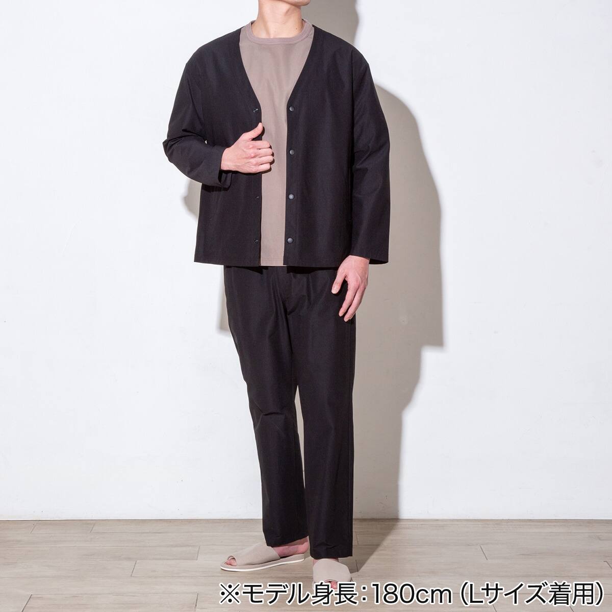 MENS 縦横伸びカーディガン(クール CGne BK L) | ニトリネット【公式