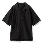 MENS 縦横伸びオープンカラーシャツ(クール CGne BK M) 4枚目画像