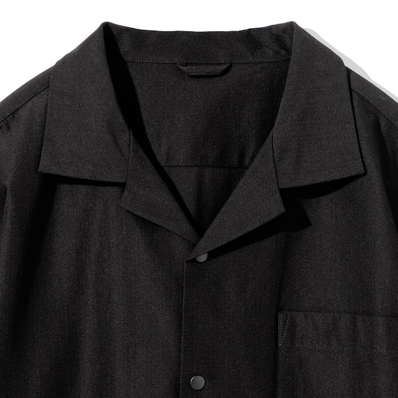 MENS 縦横伸びオープンカラーシャツ(クール CGne BK M) 6枚目画像