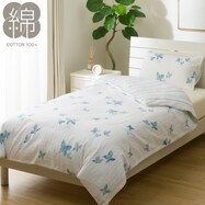 ひもなしラクラク掛け布団カバー(Nグリップ バタフライ柄25SS02)