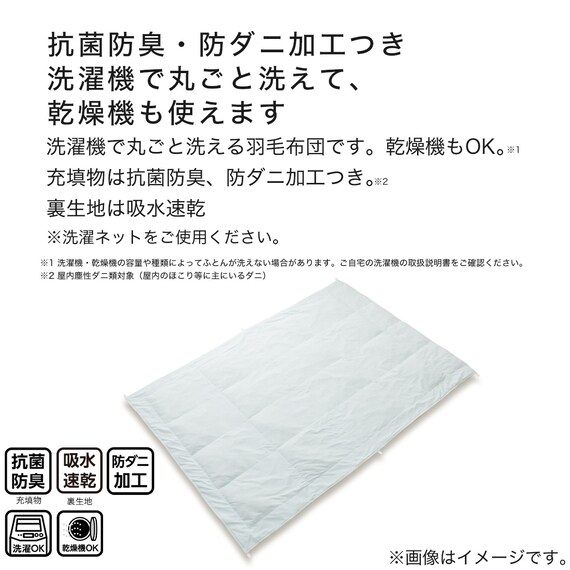 両面使えるダウンケット Nクール＆タオル地 ダブル(BL K2505 D) 5枚目画像