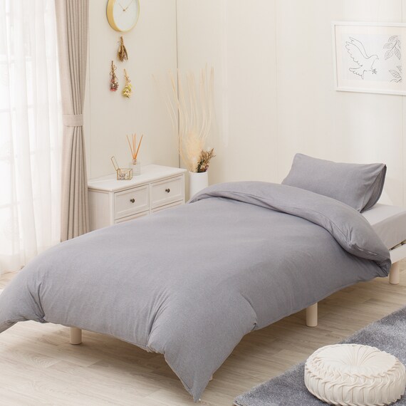 掛け布団カバー　セミダブル(CVCニットグレー ST23-8 SD) 1枚目画像