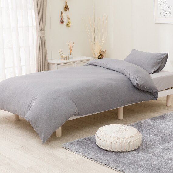 掛け布団カバー　セミダブル(CVCニットグレー ST23-8 SD) 3枚目画像