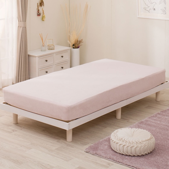 たて・よこストレッチNフィットシーツ スモールシングル-シングル(綿パイルN2 ライトローズ SS-S) 6枚目画像