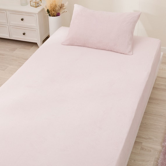 たて・よこストレッチNフィットシーツ スモールシングル-シングル(綿パイルN2 ライトローズ SS-S) 7枚目画像