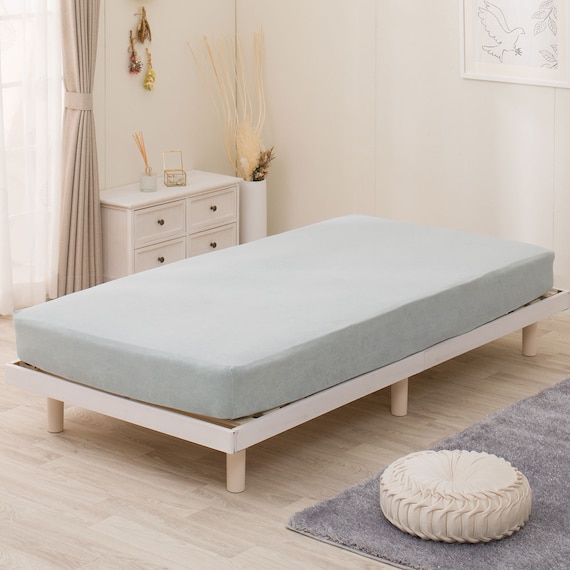 たて・よこストレッチNフィットシーツ セミダブル-ダブル(綿パイルN2 ブルー SD-D) 2枚目画像