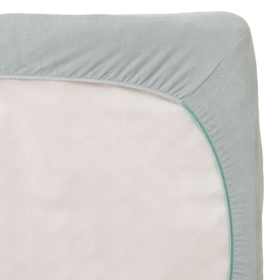 たて・よこストレッチNフィットシーツ セミダブル-ダブル(綿パイルN2 ブルー SD-D) 5枚目画像