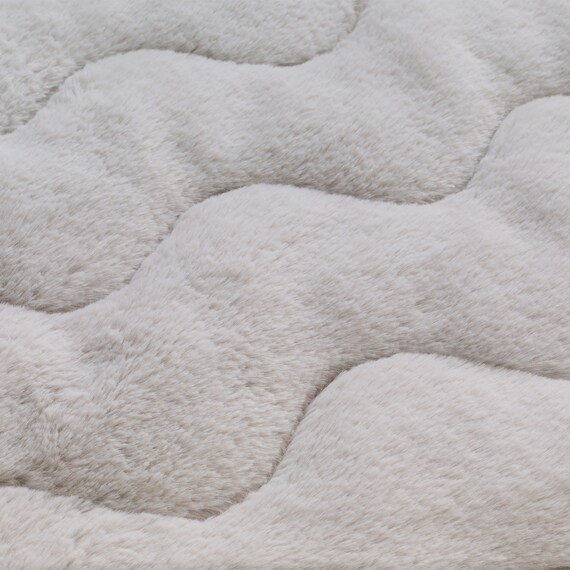 両面使える 敷きパッド  ダブル(フワフワ&ワッフル グレー D A2502) 6枚目画像