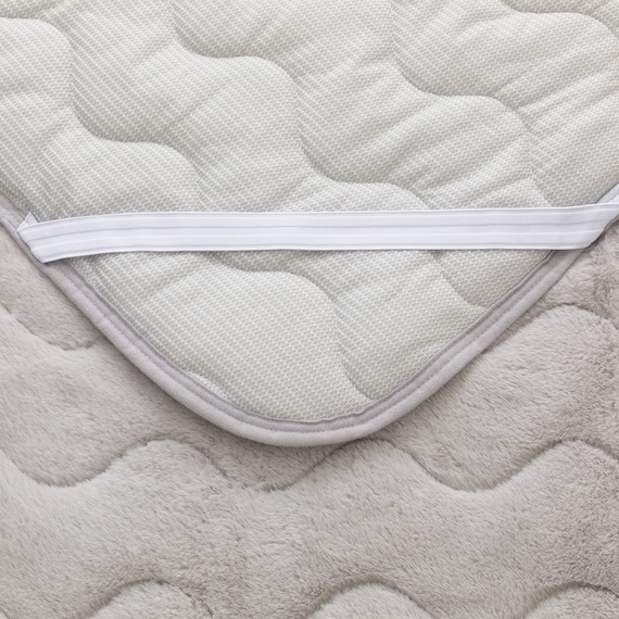 両面使える 敷きパッド ダブル(フワフワ&ワッフル グレー D A2502) 8枚目画像