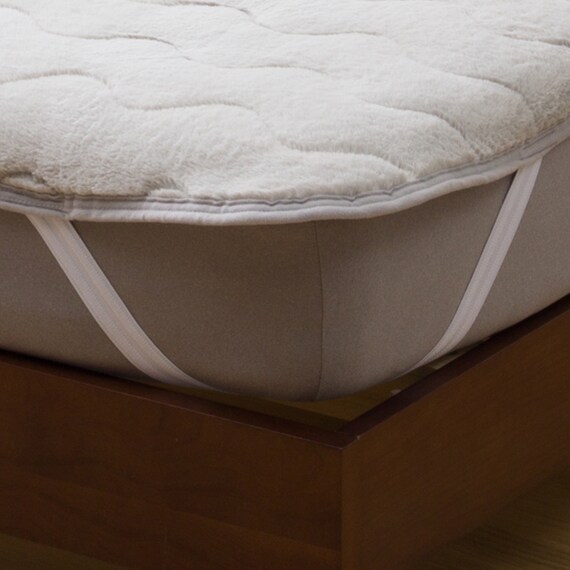 両面使える 敷きパッド  ダブル(フワフワ&ワッフル グレー D A2502) 9枚目画像