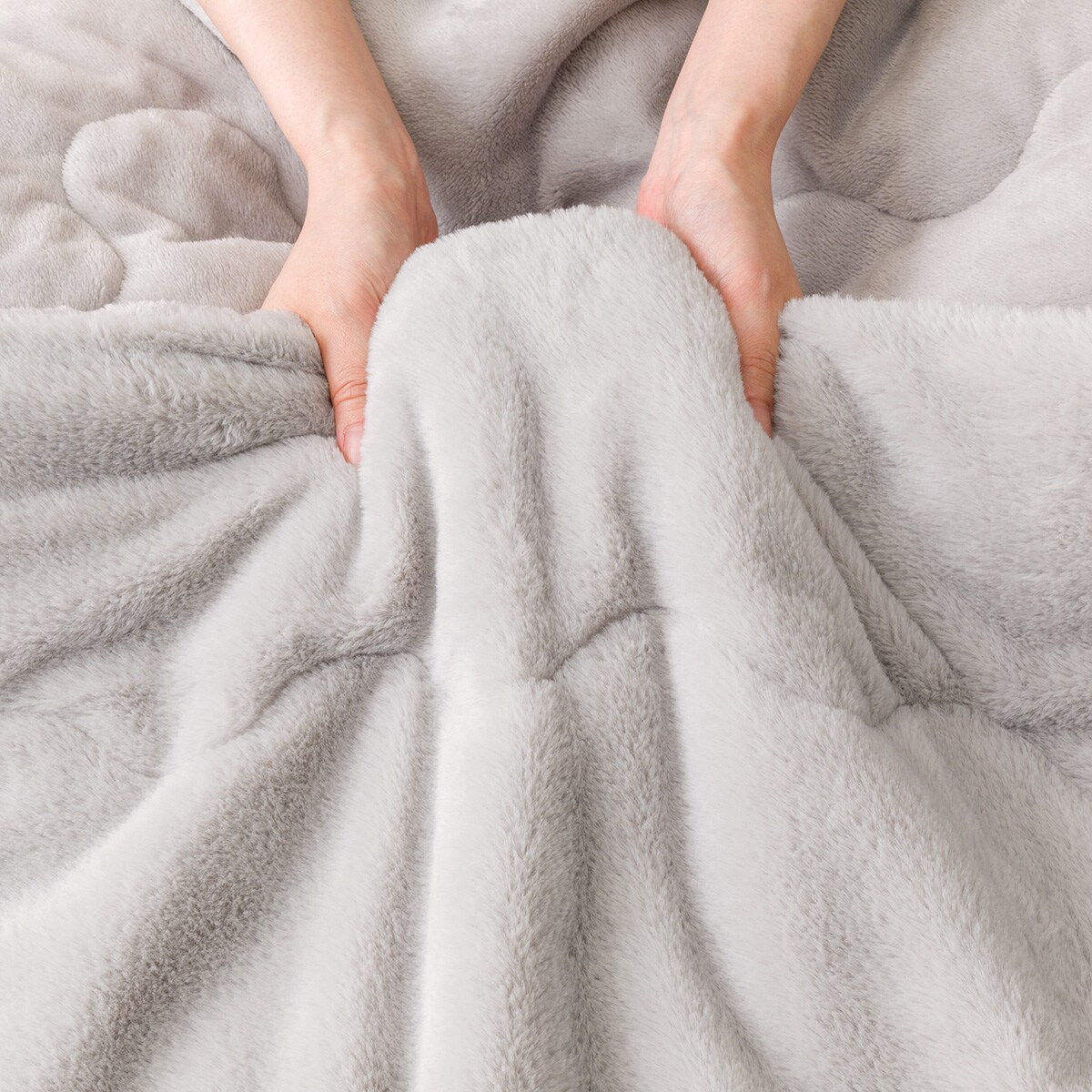 2枚合わせ毛布 ダブル(ふわふわタッチ グレー D A2502) | ニトリネット