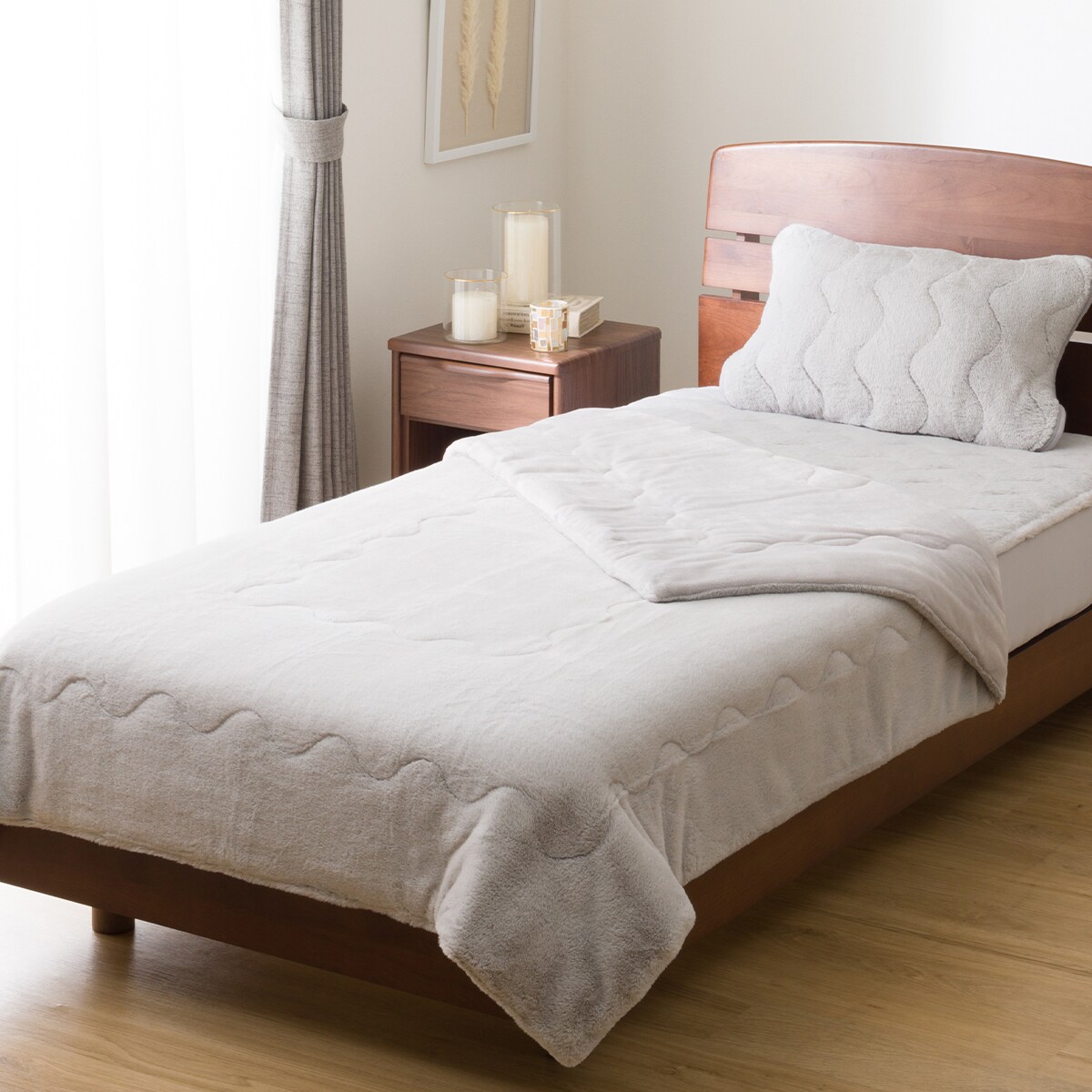 2枚合わせ毛布 ダブル(ふわふわタッチ グレー D A2502) | ニトリネット