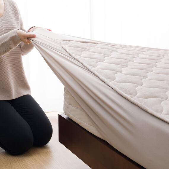 両面使える BOXパッド セミダブル(オールシーズン モカ SD 2503) 15枚目画像