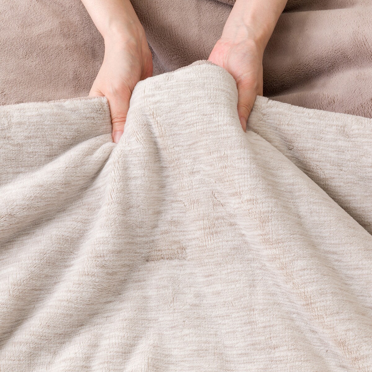 2枚合わせ毛布 ダブル(ミルクタッチ モカ D A2506) | ニトリネット