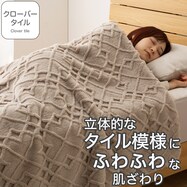 2枚合わせ 毛布 (クローバータイル モカ A2525)