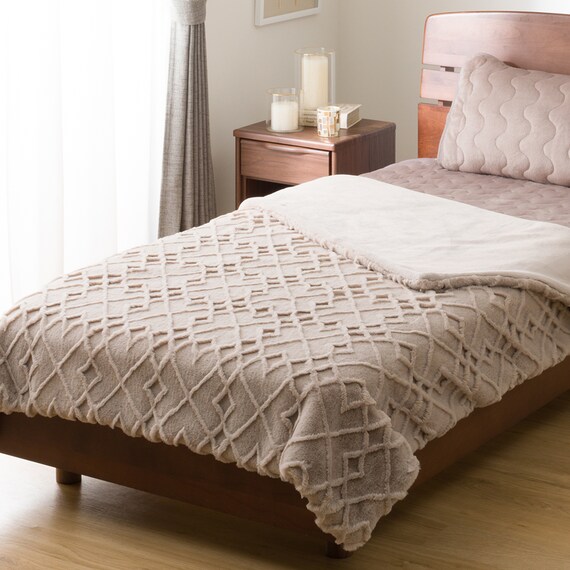 2枚合わせ毛布 ダブル(クローバータイル モカ D A2525) | ニトリネット 