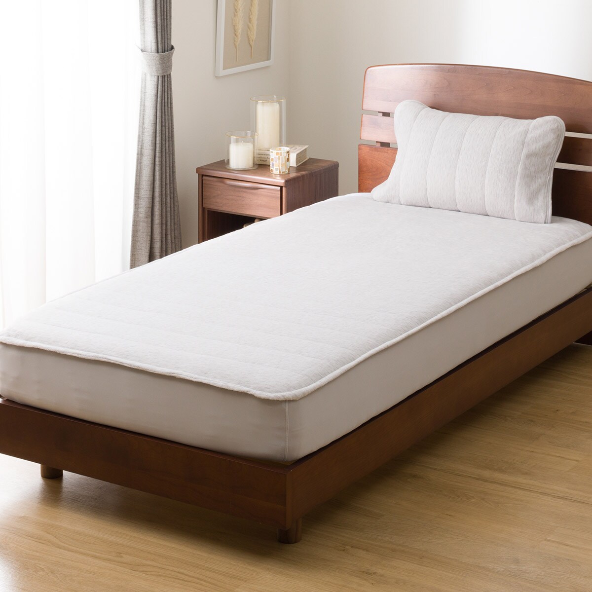 両面使える BOXパッド セミダブル(ミルク&ガーゼ グレー SD 2506