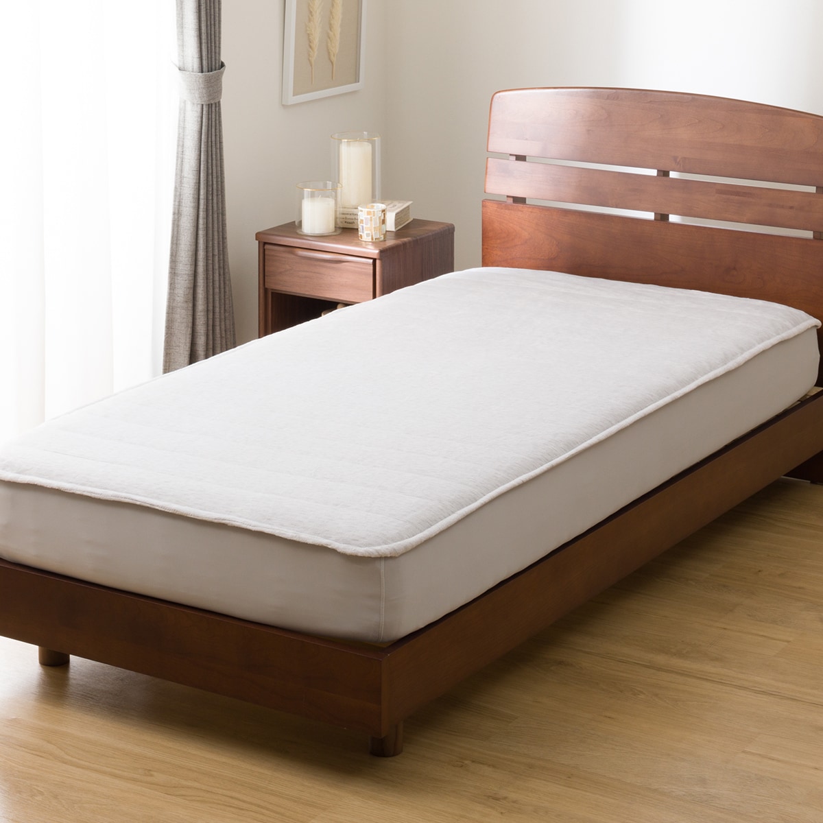 両面使える BOXパッド ダブル(ミルク&ガーゼ グレー D A2506) | ニトリ