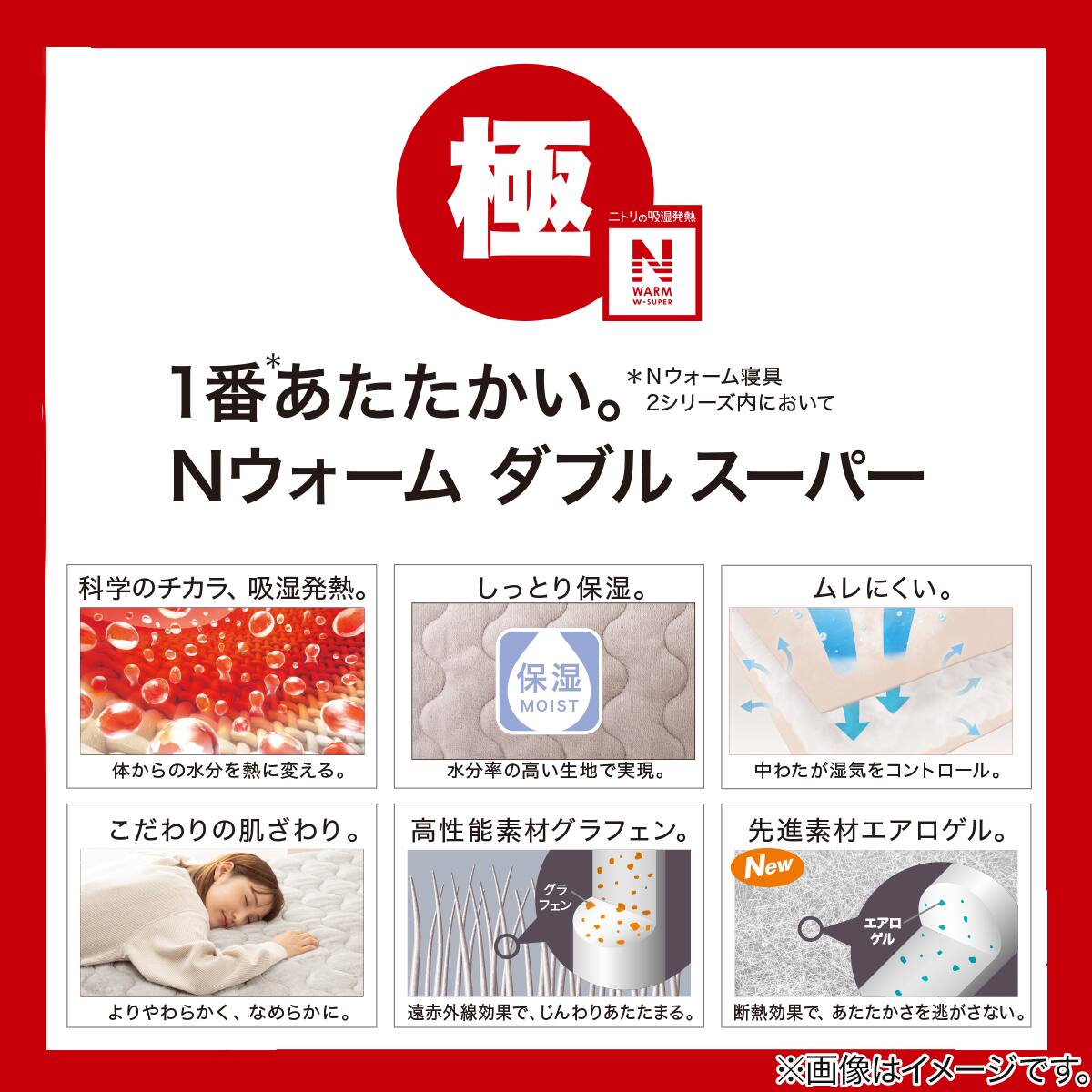 両面使えるすっぽりピローパッド(NウォームWSP グレー A2512) | ニトリ