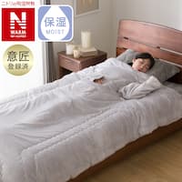 2枚合わせ袖付きスマホ毛布 シングル(NウォームWSP グレー A2514)