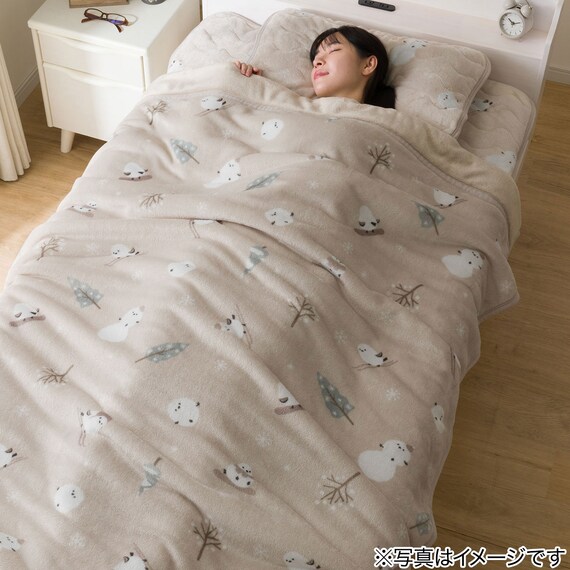 両面使える 敷きパッド セミダブル(Nウォーム シマエナガ A25) 13枚目画像