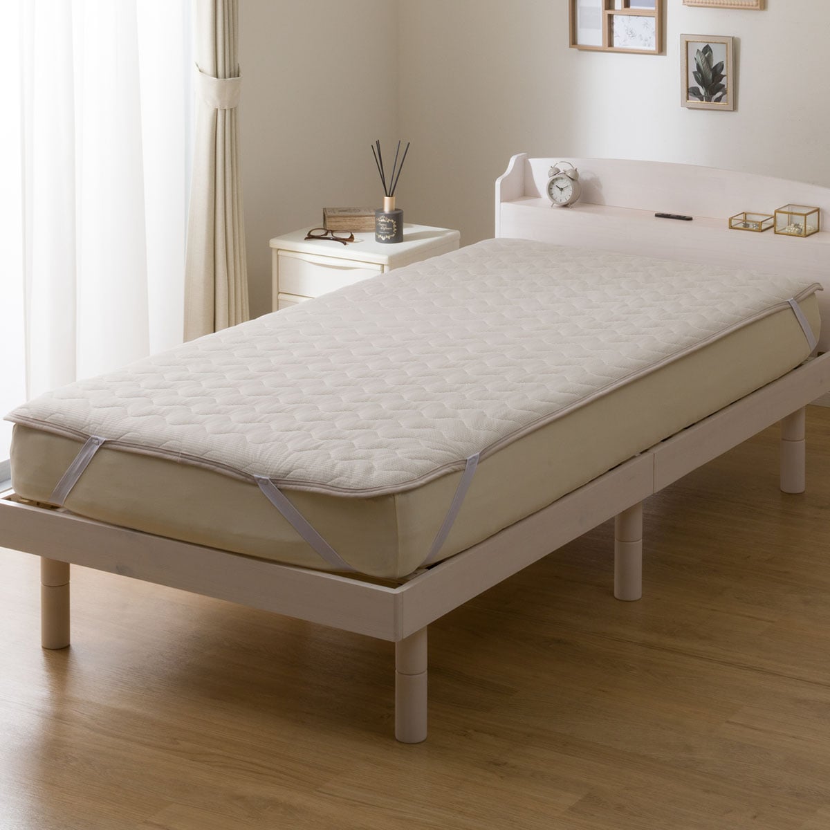 両面使える 敷きパッド セミダブル(Nウォーム シマエナガ A25