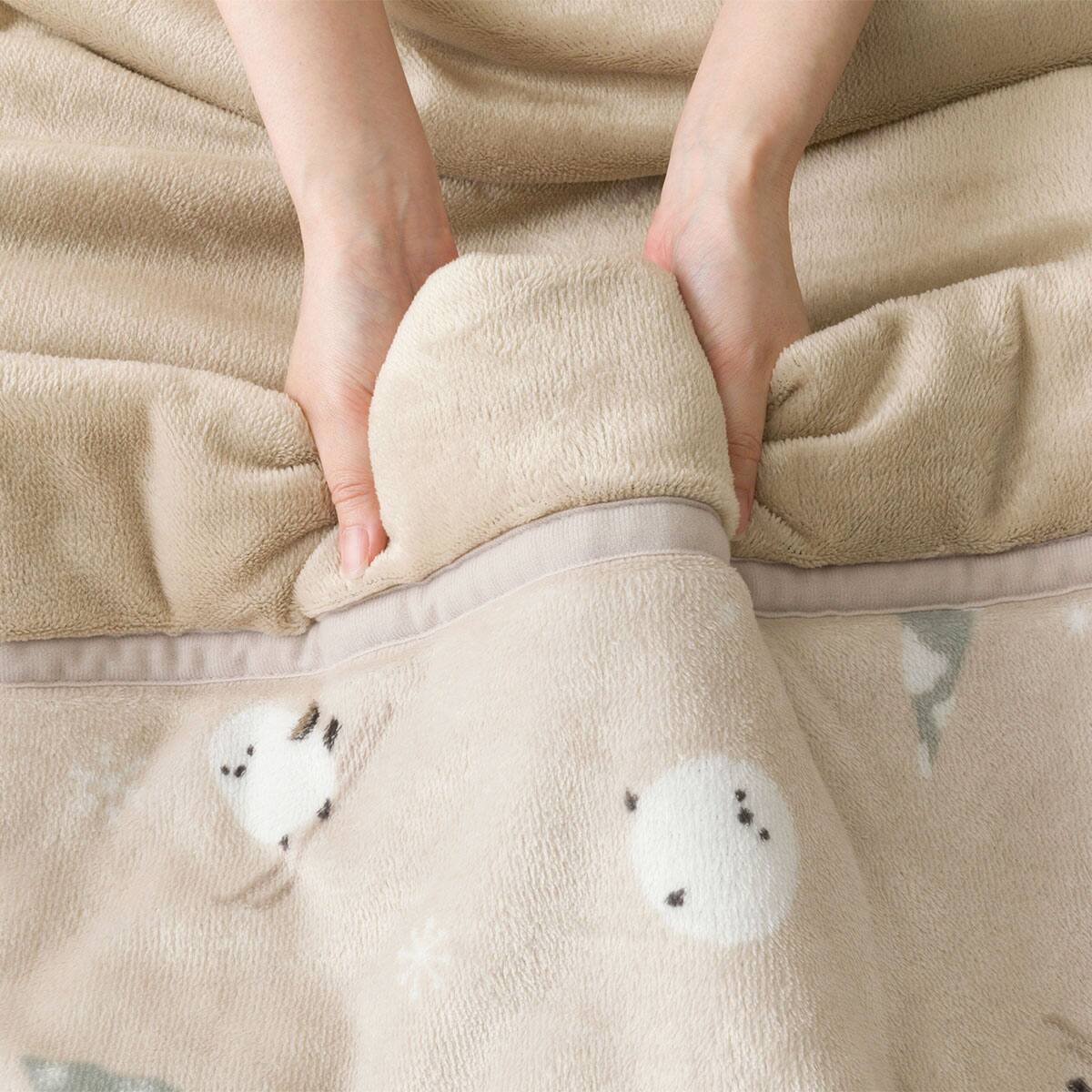 2枚合わせ 毛布 ダブル(Nウォーム シマエナガ A25） | ニトリネット