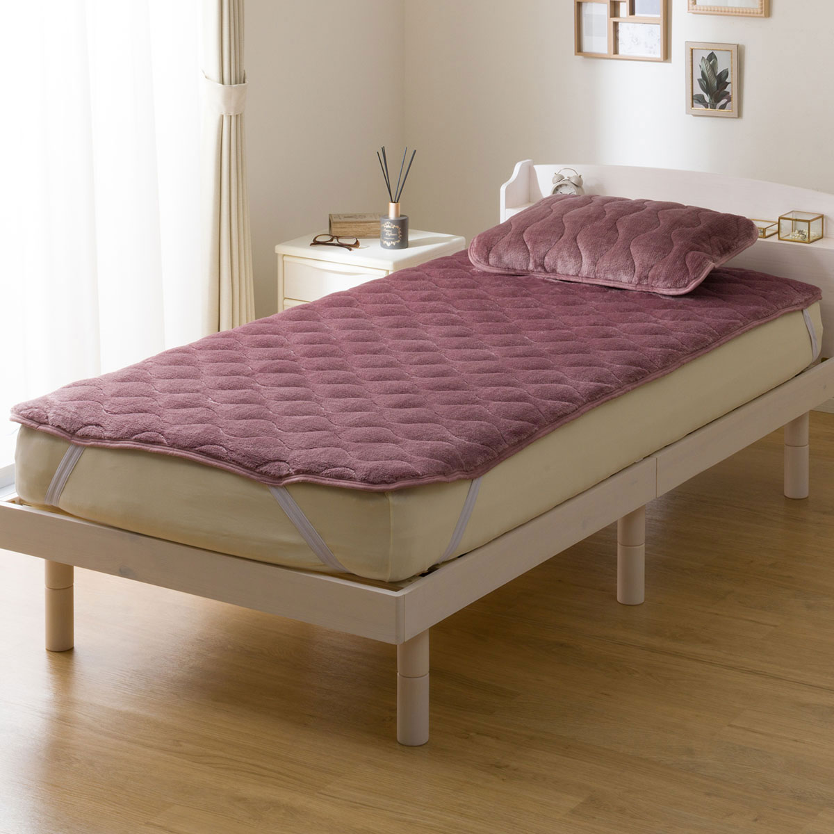 両面使える 敷きパッド セミダブル(NウォームWSP ローズ A25) | ニトリ