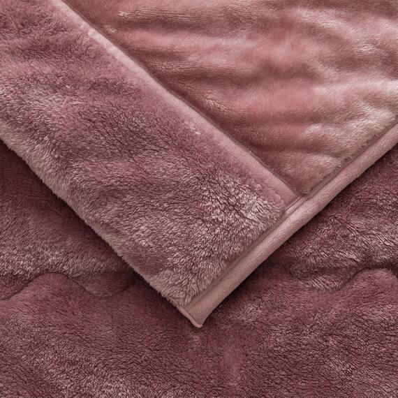 2枚合わせ 毛布 ダブル(NウォームWSP ローズ A25） 15枚目画像