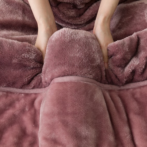 2枚合わせ 毛布 ダブル(NウォームWSP ローズ A25) 16枚目画像