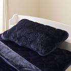 【2点セット】両面使える 敷きパッド A25 シングル+ピローパッド(NウォームWSP A25 ネイビー) 12枚目画像