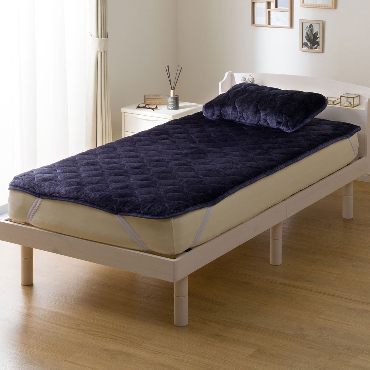 両面使える 敷きパッド シングル(NウォームWSP ネイビー A25) | ニトリ