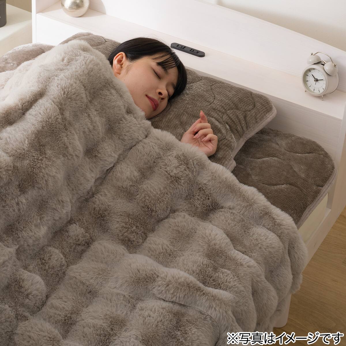 momoさん専用商品　2点セット トルマリン掛+もこもこ敷きパッド 両面使える 敷きパッド ダブル(NウォームWSP モカ A25) | ニトリネット