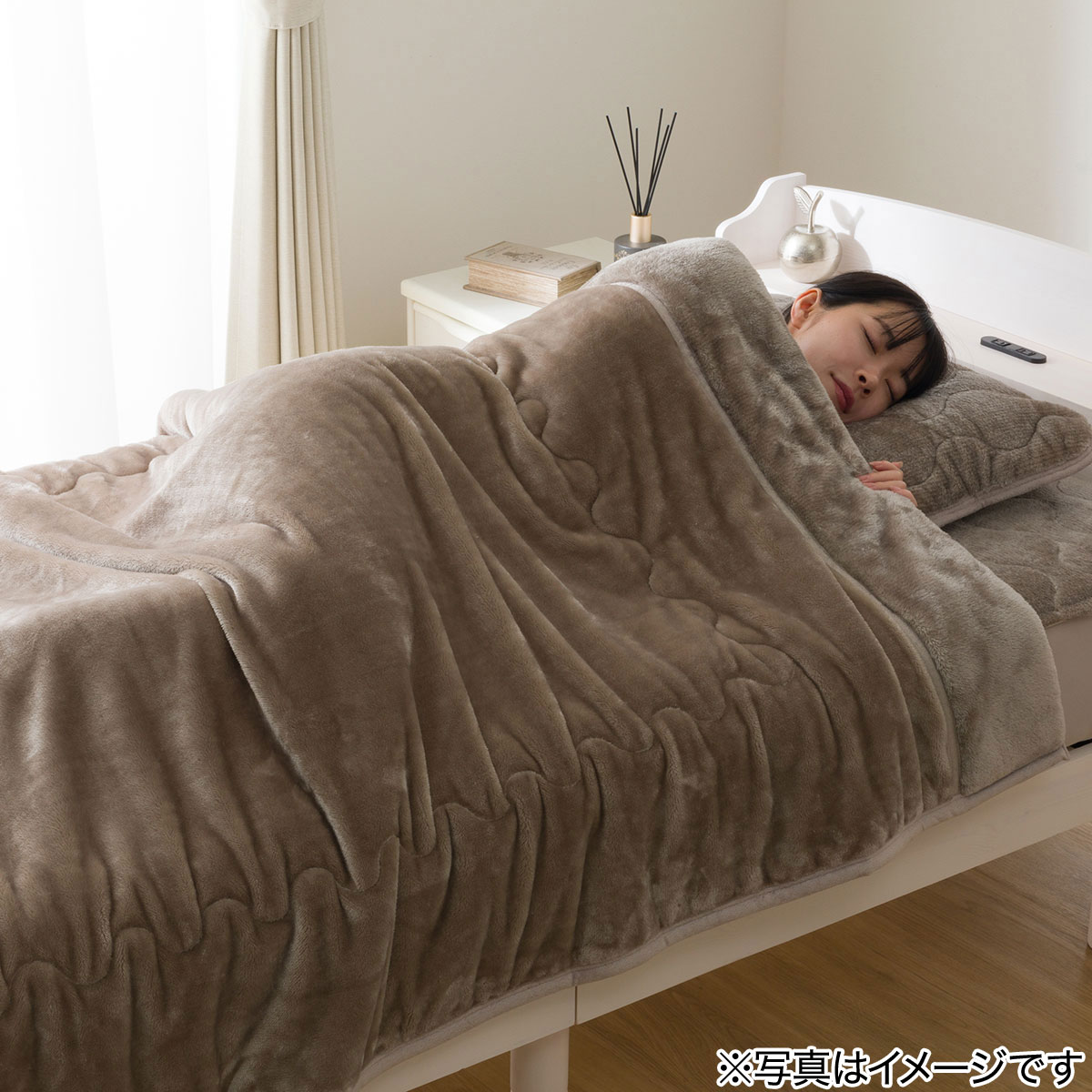 両面使える ゴムバンド付き ピローパッド(NウォームWSP モカA25