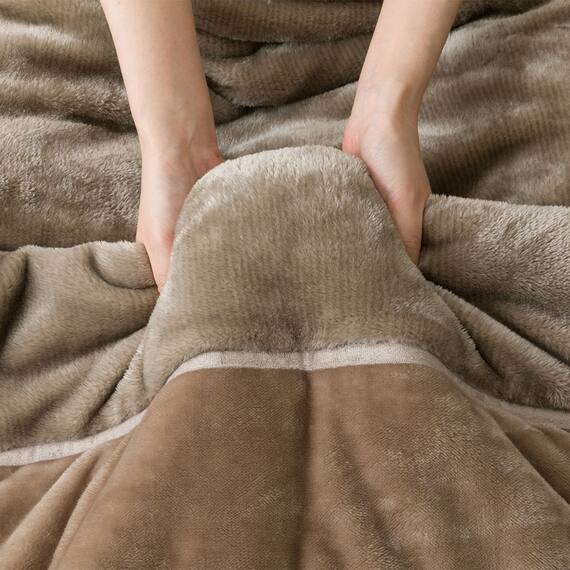 2枚合わせ 毛布 ダブル(NウォームWSP モカ A25） 16枚目画像