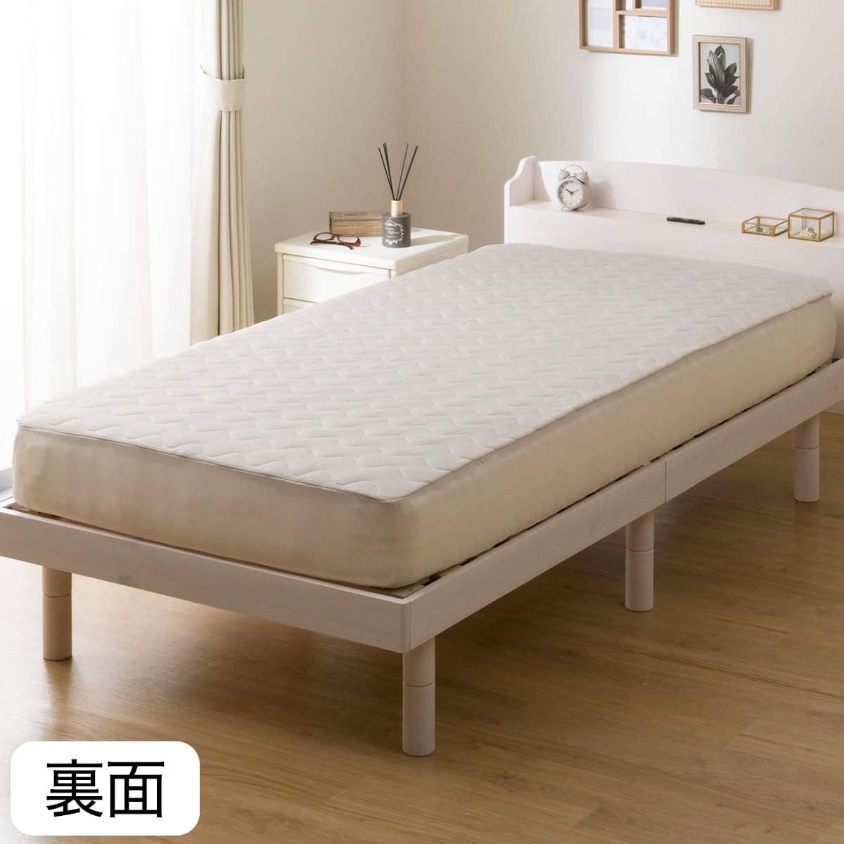 両面使える BOXパッド セミダブル(Nウォーム シマエナガ A25)【ネット