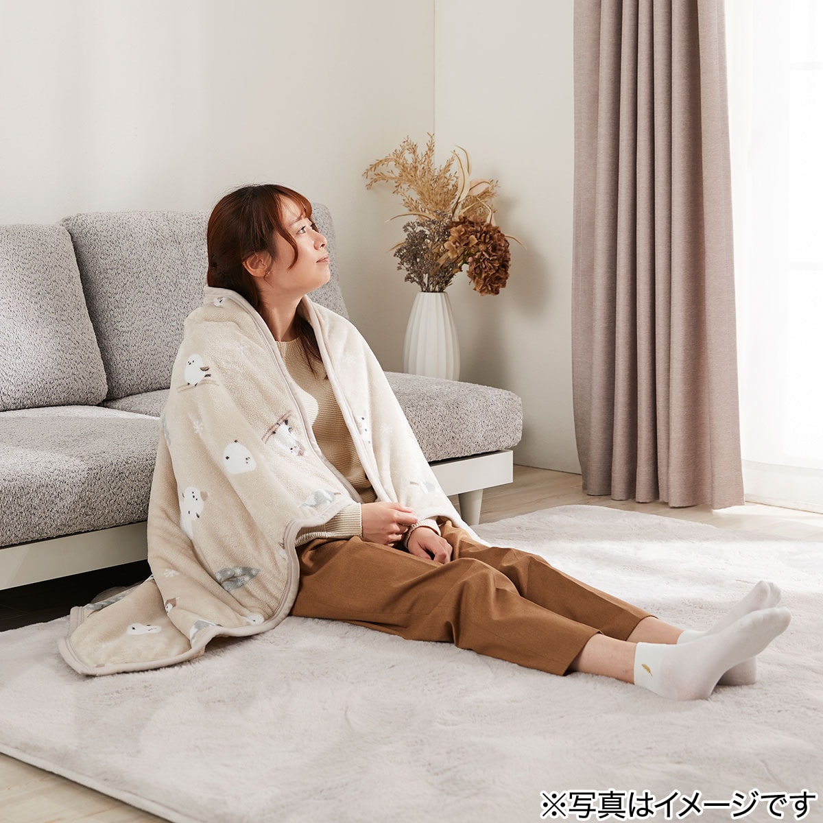 2枚合わせ ブランケット(Nウォーム A25 シマエナガ) | ニトリネット