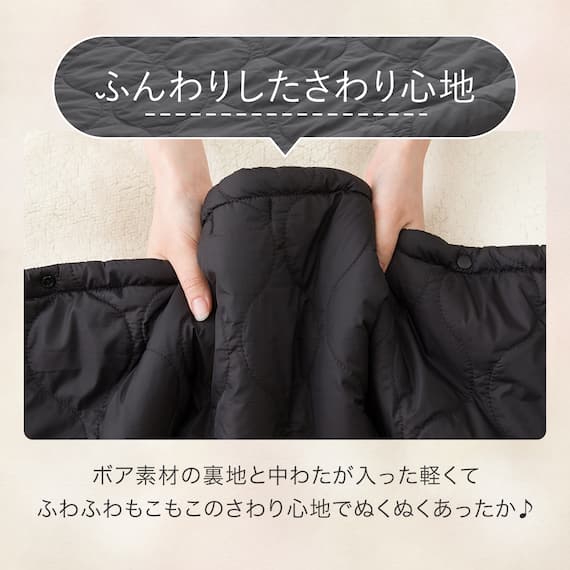 巾着袋付き4wayブランケット(A25 ブラック) 3枚目画像
