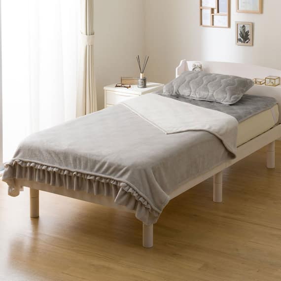 フリル付き毛布 シングル(フリル A25 グレー) 1枚目画像