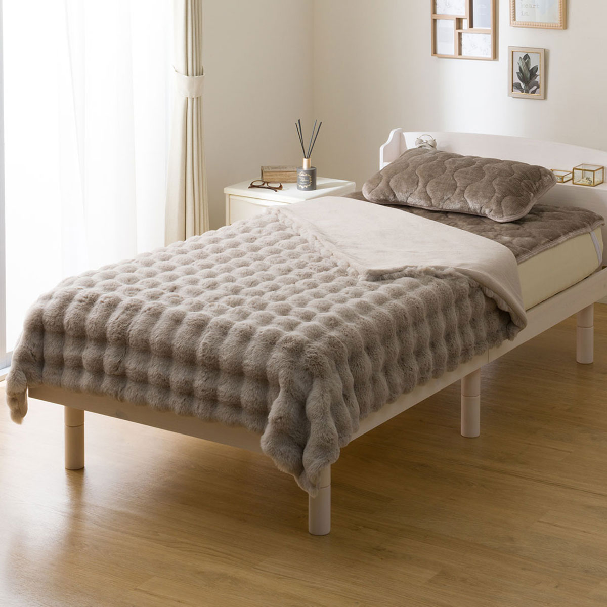 ぽこぽこ 2枚合わせ毛布 シングル(ポコポコタッチ A25 モカ) | ニトリ