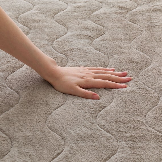 両面使える 敷きパッド セミダブル(ふわふわワッフル A25 モカ) 13枚目画像