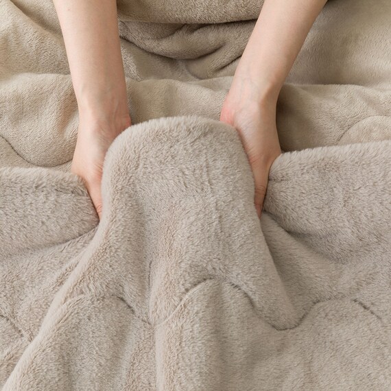 2枚合わせ 毛布 ダブル(ふわふわワッフル A25 モカ) 11枚目画像