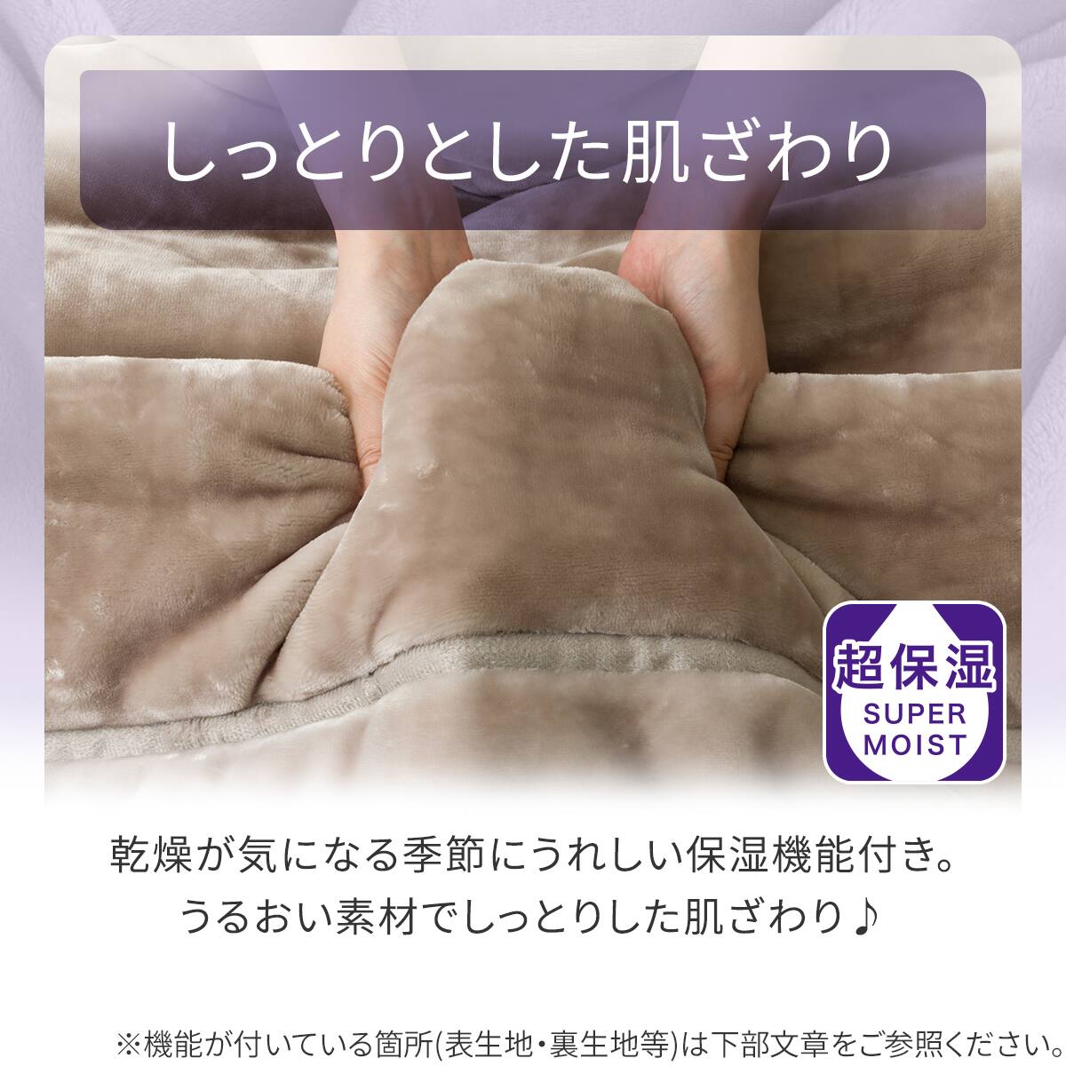 超保湿 静電気が起きにくい しっとり 2枚合わせ毛布 ダブル(Nモイスト