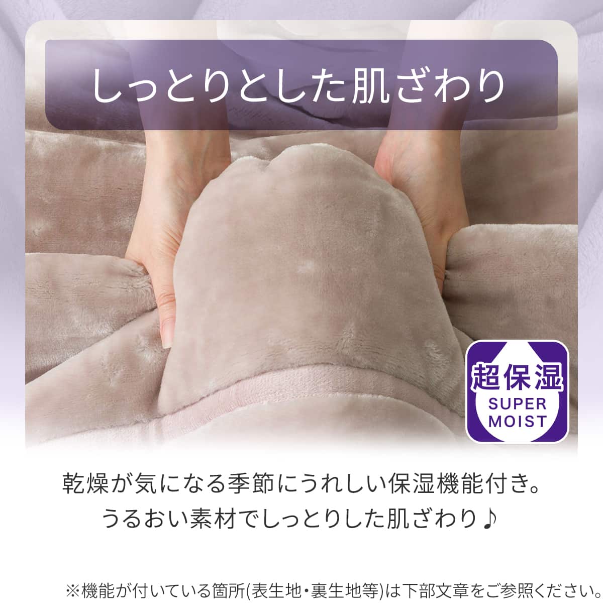 超保湿 静電気が起きにくい しっとり 2枚合わせ毛布 シングル(N